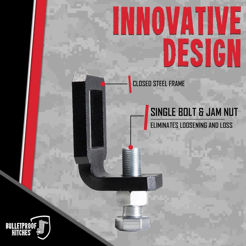 BulletProof Hitches - 2" Anti Rattle Hitch Clamp - Anti Rattle Hitch Tightener for 2 Inch Hitches - Hitch Stabilizer with Black Textured Powder Coat - Image 2